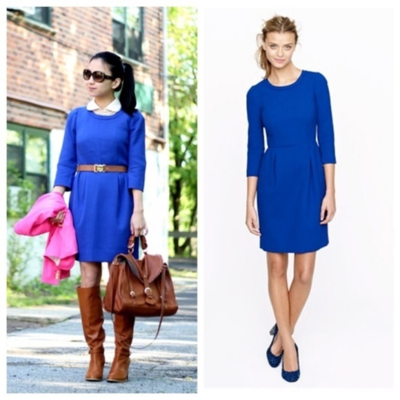 J. Crew Dresses & Skirts - J.CREW TEDDIE DRESS BLUE KNEE LENGTH style #47465